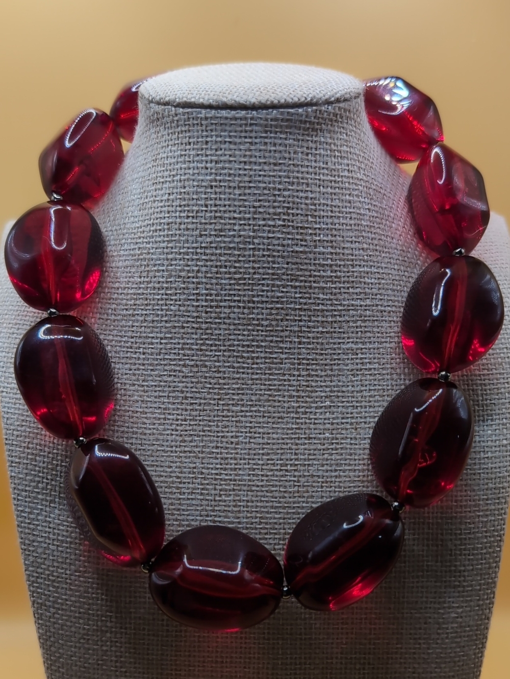Bold Red Bead Statement Necklace - NWT